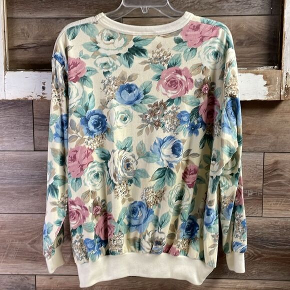 SEASON TICKET Vintage Cottagecore Floral Lightweight Sweatshirt Top Size 2X - Picture 6 of 9